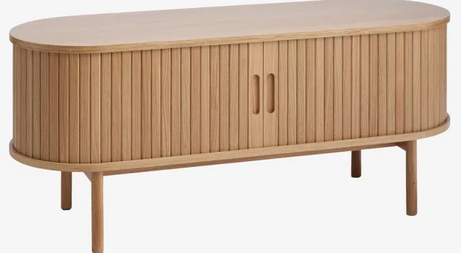 TV-bord LYNGVIG 120cm 2 jalousilåger natur eg