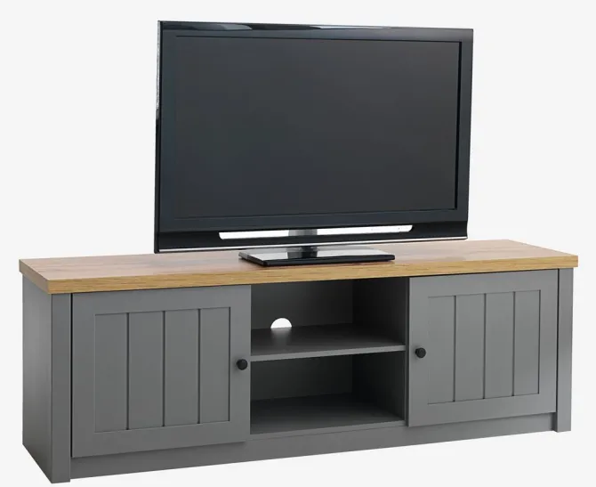 TV-bord MARKSKEL 2 låger grå/egefarve