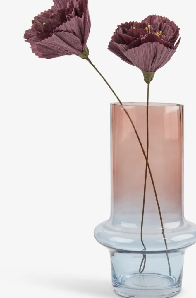 Vase KRIS Ø15xH26cm blå/rosa
