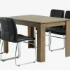 VEDDE L120 bord vild eg + 4 HAMMEL stole sort