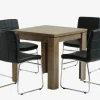 VEDDE L80/160 bord vild eg + 4 HAMMEL stole sort