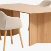 VESTERBORG L200 bord eg + 4 ADSLEV stole beige