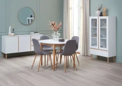 Vitrineskab FENSMARK 2 låger hvid/eg