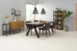Vitrineskab TRAPPEDAL eg/sort